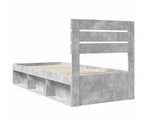 Voodi Raam Peaga Betoonhall 75 X 190 Cm Tahke Mänd