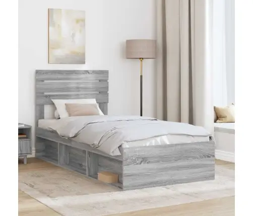 Lovos Rėmas Pilkas Sonoma 75 X 190 Cm Kietos Pušies Mediena