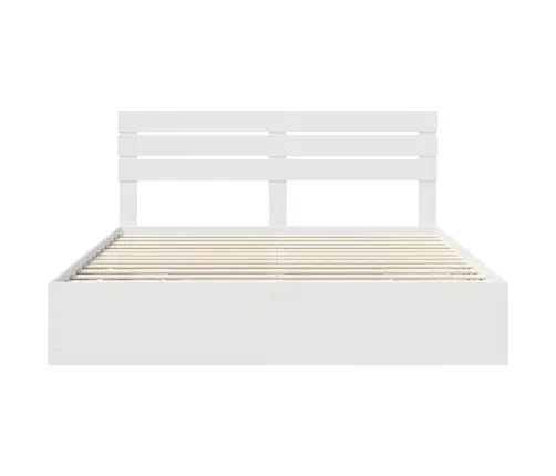 Gultas Rāmis Ar Atvilktni Balts 200 X 200 Cm Inženieru Koks Vidaxl