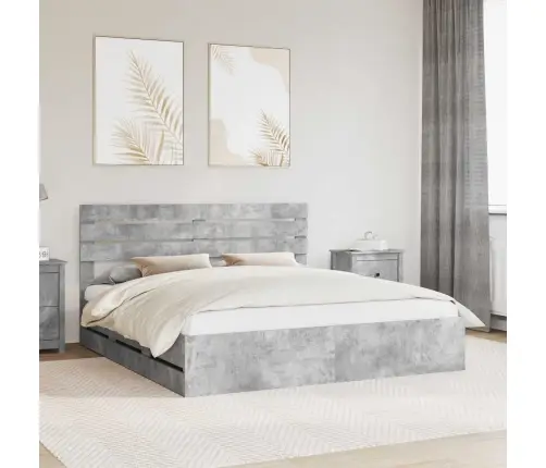 Voodi Raam Sahtliga Peaga Betoonhall 200 X 200 Cm Inseneripuit