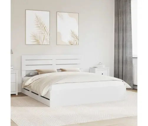 Gultas Rāmis Ar Atvilktni Balts 180 X 200 Cm Inženieru Koks Vidaxl