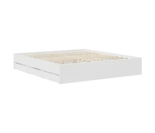 Gultas Rāmis Ar Atvilktni Balts 180 X 200 Cm Inženieru Koks Vidaxl