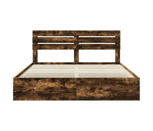 Voodi Raam Sahtliga Suitsetatud Tamm 180 X 200 Cm Inseneripuit