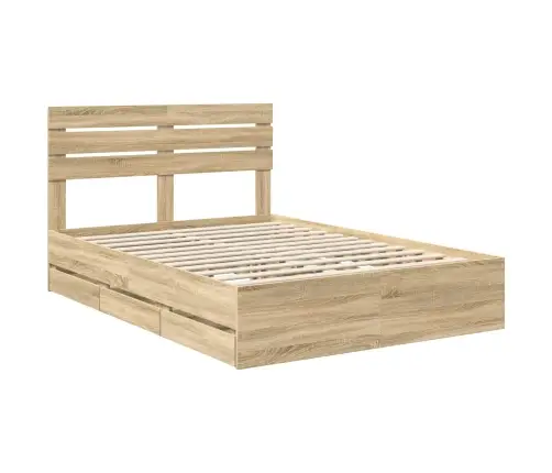 Gultas Rāmis Sonoma Ozols 160 X 200 Cm Inženieru Koks Vidaxl