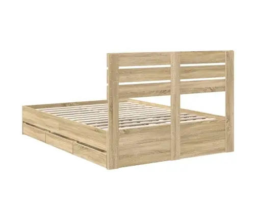 Gultas Rāmis Sonoma Ozols 160 X 200 Cm Inženieru Koks Vidaxl