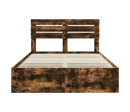 Voodi Raam Sahtliga Suitsetatud Tamm 150 X 200 Cm Inseneripuit