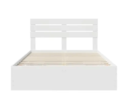 Gultas Rāmis Ar Atvilktni Balts 140 X 190 Cm Inženieru Koks Vidaxl