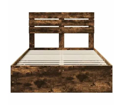 Voodi Raam Sahtliga Suitsetatud Tamm 135 X 190 Cm Inseneripuit