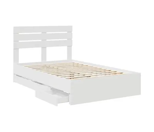 Gultas Rāmis Ar Atvilktni Balts 120 X 200 Cm Inženieru Koks Vidaxl