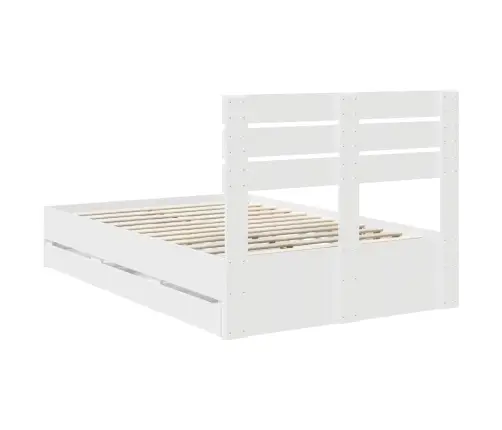Gultas Rāmis Ar Atvilktni Balts 120 X 200 Cm Inženieru Koks Vidaxl