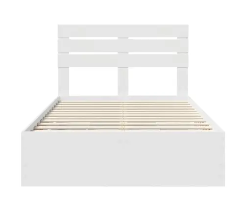 Gultas Rāmis Ar Atvilktni Balts 120 X 200 Cm Inženieru Koks Vidaxl
