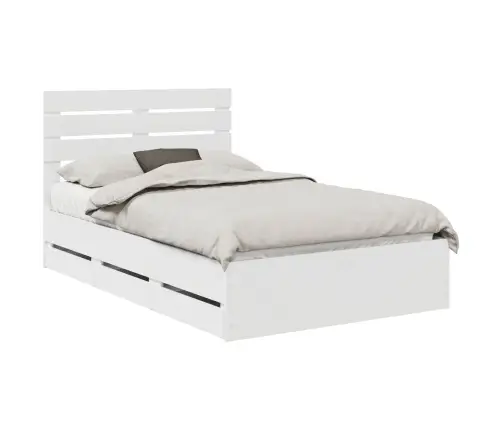 Gultas Rāmis Ar Atvilktni Balts 120 X 200 Cm Inženieru Koks Vidaxl