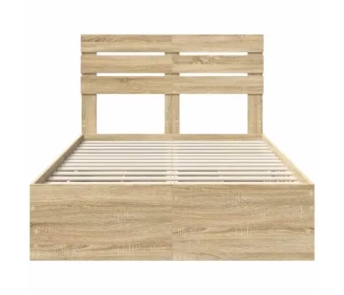Gultas Rāmis Sonoma Ozols 120 X 200 Cm Inženieru Koks Vidaxl