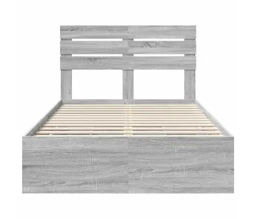 Gultas Rāmis Pelēks Sonoma 120 X 200 Cm Inženieru Koks Vidaxl