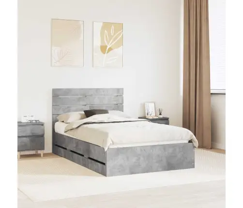 Voodi Raam Sahtliga Peaga Betoonhall 120 X 190 Cm Inseneripuit