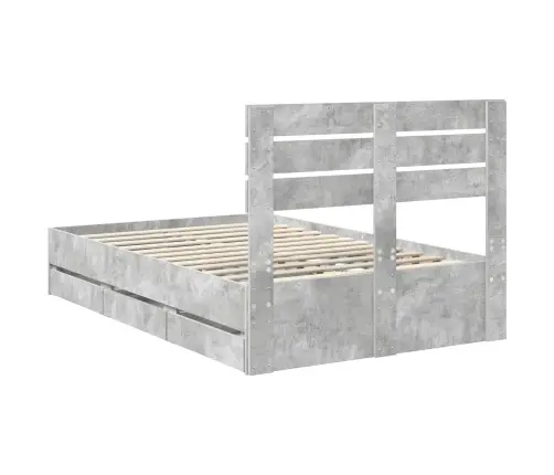 Voodi Raam Sahtliga Peaga Betoonhall 120 X 190 Cm Inseneripuit