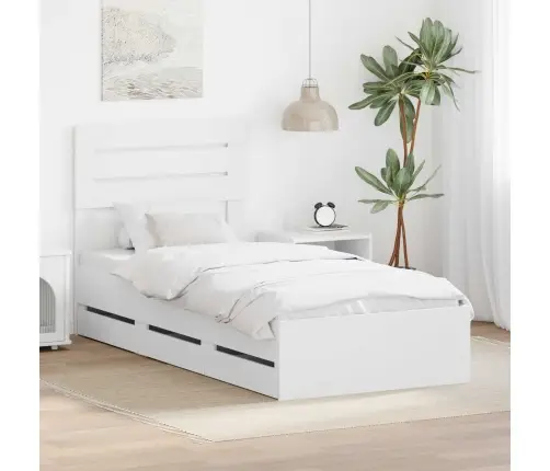 Gultas Rāmis Ar Atvilktni Balts 100 X 200 Cm Inženieru Koks Vidaxl