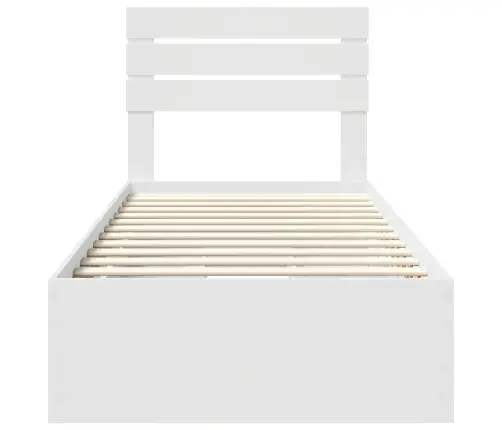 Gultas Rāmis Ar Atvilktni Balts 100 X 200 Cm Inženieru Koks Vidaxl