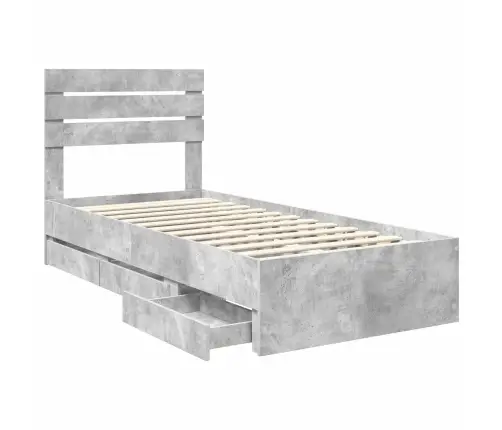 Lovos Rėmas Betono Pilka 100 X 200 Cm Inžinerinė Mediena