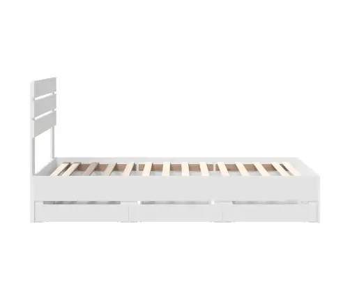 Gultas Rāmis Ar Atvilktni Balts 90 X 190 Cm Inženieru Koks Vidaxl