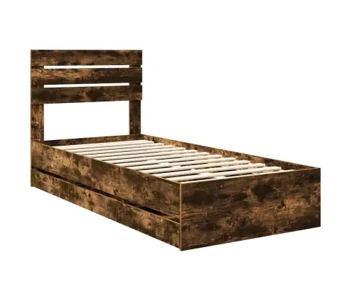 Voodi Raam Sahtliga Suitsetatud Tamm 90 X 190 Cm Inseneripuit