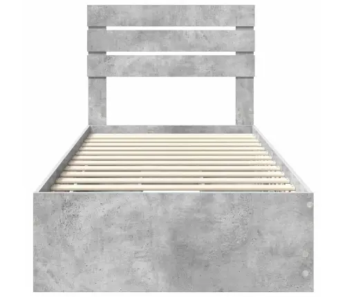 Gultas Rāmis Betona Pelēks 90 X 200 Cm Inženieru Koks Vidaxl