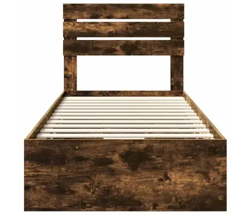 Gultas Rāmis Dūmaka Ozols 90 X 200 Cm Inženieru Koks Vidaxl