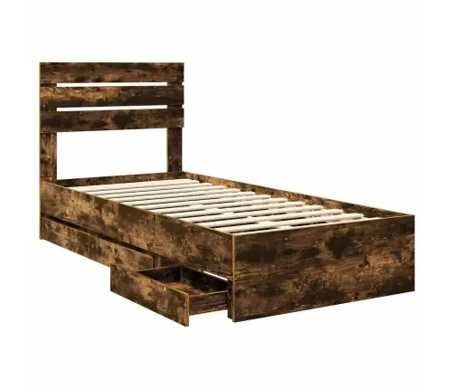 Voodi Raam Sahtliga Suitsetatud Tamm 75 X 190 Cm Inseneripuit