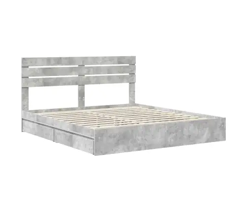 Saugos Lova Betono Pilka 200 X 200 Cm Apdirbta Mediena