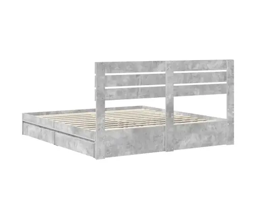 Saugos Lova Betono Pilka 200 X 200 Cm Apdirbta Mediena