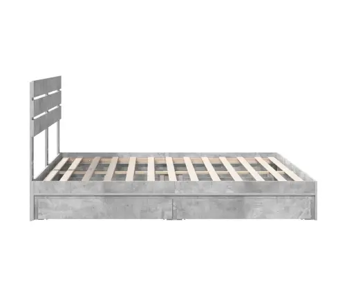 Saugos Lova Betono Pilka 200 X 200 Cm Apdirbta Mediena