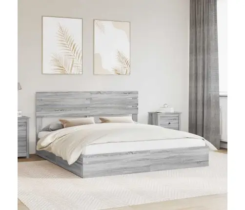 Laos Voodi Peaga Sahtliga Hall Sonoma 200 X 200 Cm Tehispuit