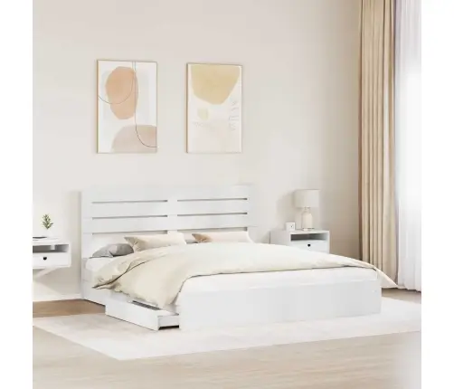 Saugos Lova Su Galvūgalio Balta 180 X 200 Cm Apdirbta Mediena