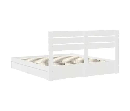 Saugos Lova Su Galvūgalio Balta 180 X 200 Cm Apdirbta Mediena