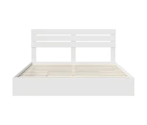 Saugos Lova Su Galvūgalio Balta 180 X 200 Cm Apdirbta Mediena