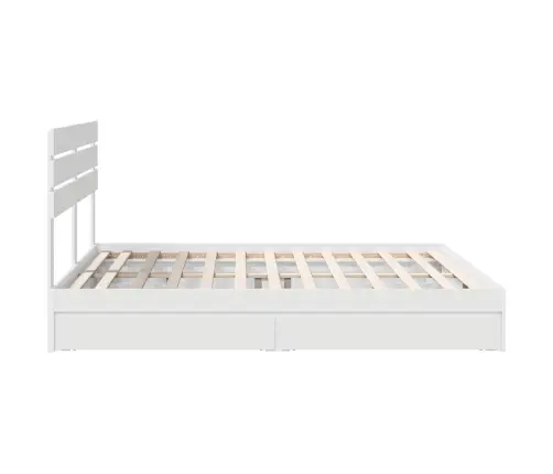 Saugos Lova Su Galvūgalio Balta 180 X 200 Cm Apdirbta Mediena