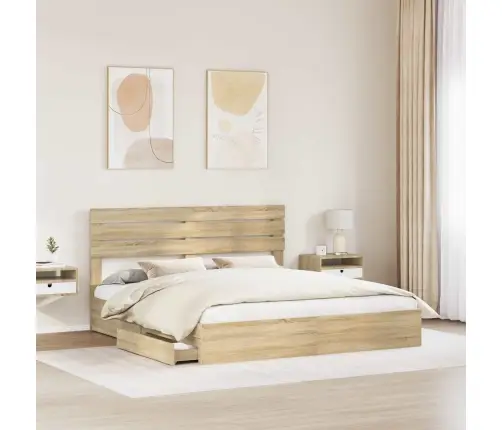 Saugos Lova Sonoma Ąžuolas 180 X 200 Cm Apdirbta Mediena