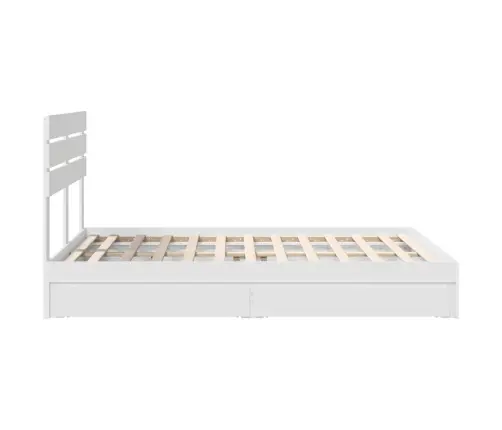 Saugos Lova Su Galvūgalio Balta 150 X 200 Cm Apdirbta Mediena