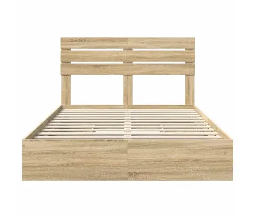 Laos Voodi Peaga Sahtliga Sonoma Tamm 150 X 200 Cm Tehispuit