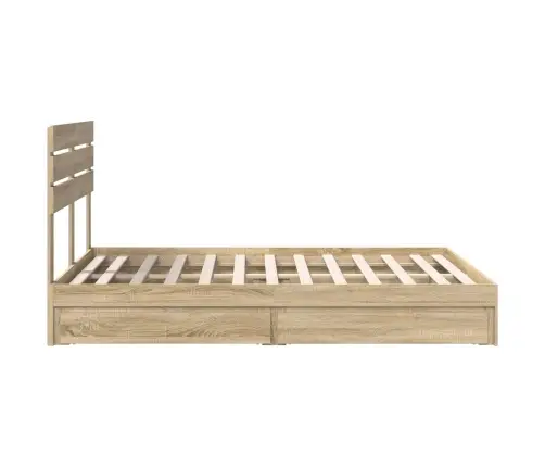 Laos Voodi Peaga Sahtliga Sonoma Tamm 150 X 200 Cm Tehispuit