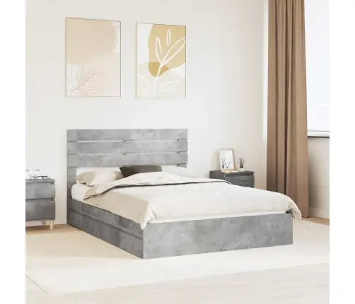 Saugos Lova Betono Pilka 150 X 200 Cm Apdirbta Mediena