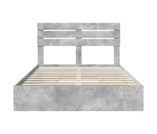 Saugos Lova Betono Pilka 150 X 200 Cm Apdirbta Mediena