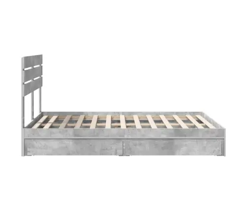 Saugos Lova Betono Pilka 150 X 200 Cm Apdirbta Mediena