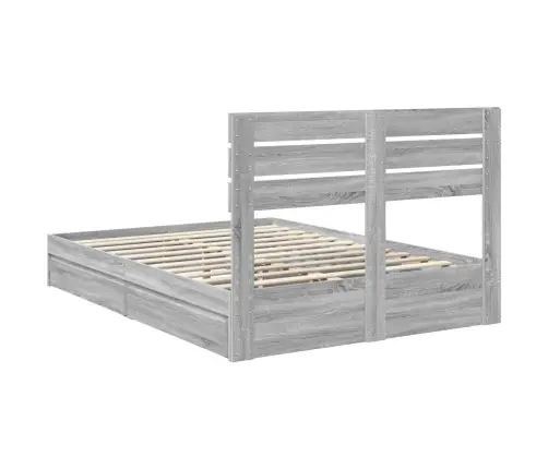 Laos Voodi Peaga Sahtliga Hall Sonoma 150 X 200 Cm Tehispuit