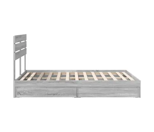 Laos Voodi Peaga Sahtliga Hall Sonoma 150 X 200 Cm Tehispuit