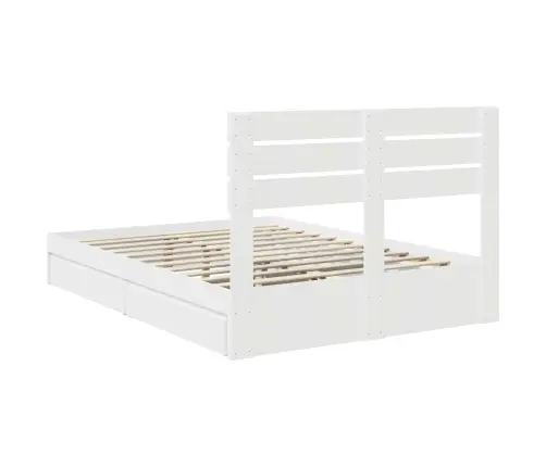 Glabāšanas Gulta Balts 140 X 200 Cm Inženierijas Koks Vidaxl