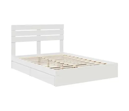 Glabāšanas Gulta Balts 140 X 190 Cm Inženierijas Koks Vidaxl