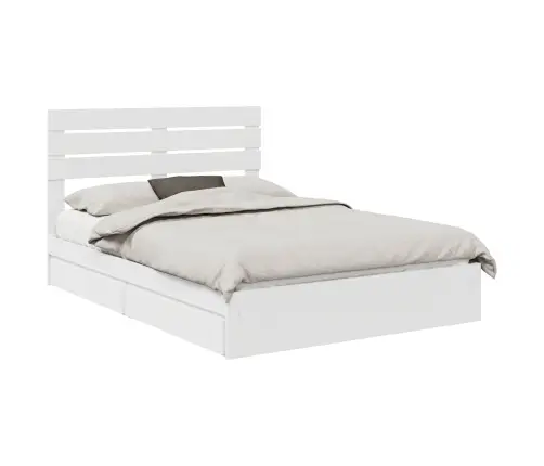 Glabāšanas Gulta Balts 140 X 190 Cm Inženierijas Koks Vidaxl