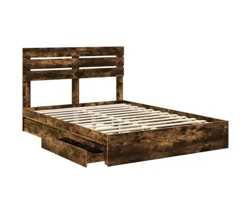 Saugos Lova Rūkyta Ąžuolas 140 X 190 Cm Apdirbta Mediena