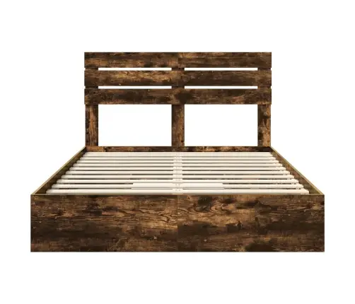 Saugos Lova Rūkyta Ąžuolas 140 X 190 Cm Apdirbta Mediena